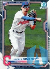2021 Bowman Chrome Base #12 Andres Gimenez - Cleveland Indians